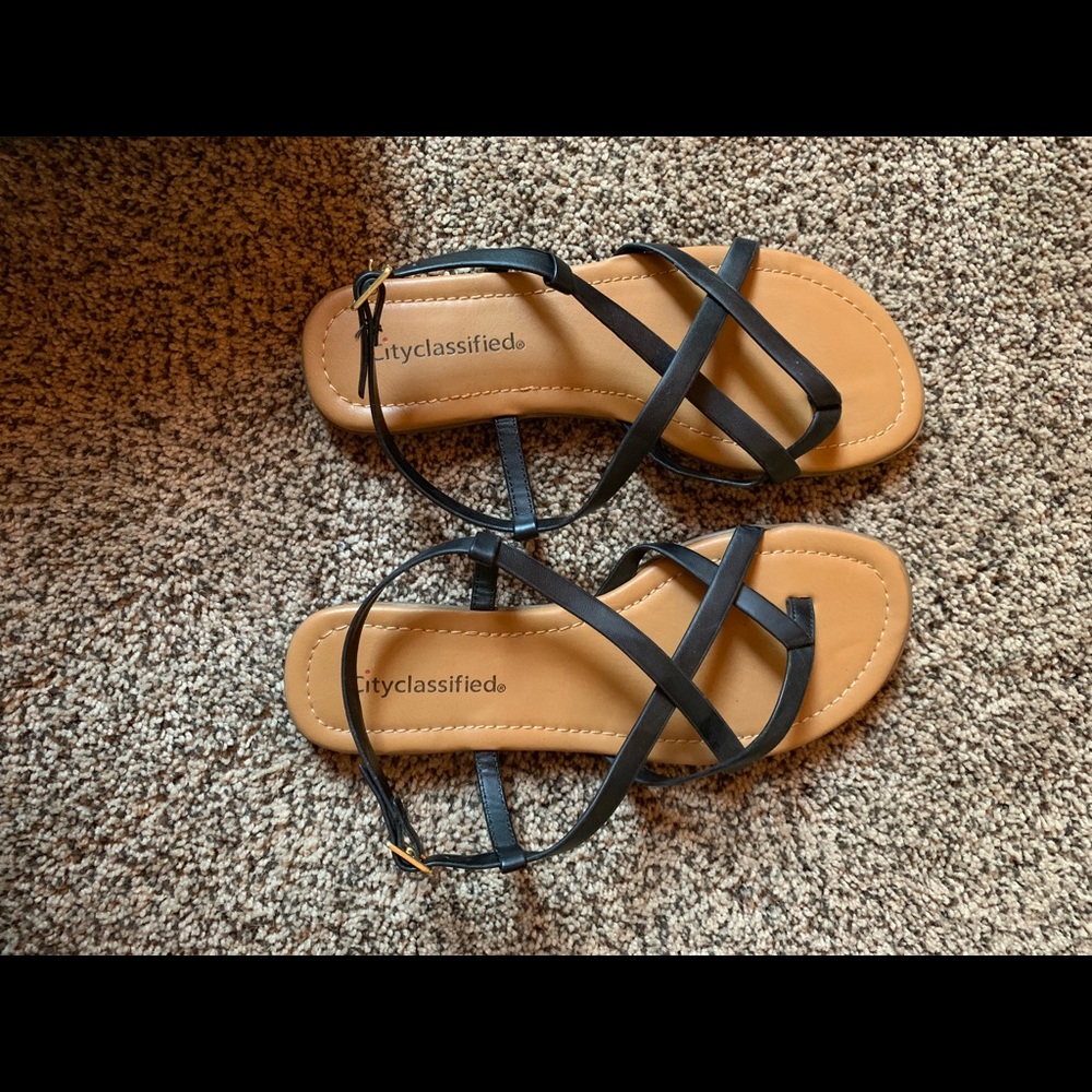 Black strappy sandals